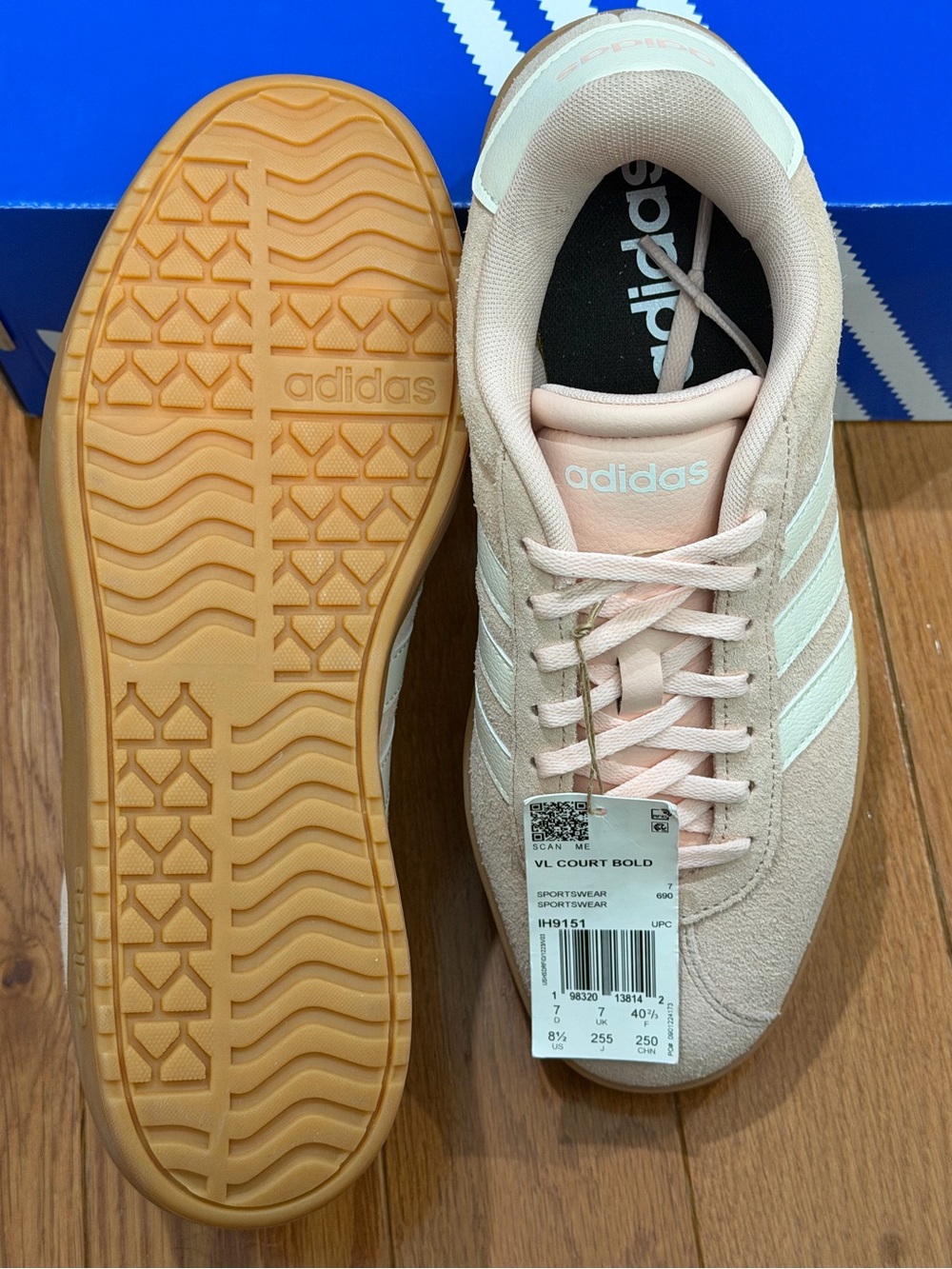 Adidas VL Court Bold Sneakers Pink NWT IH9151 Size 8.5 - Picture 5 of 5